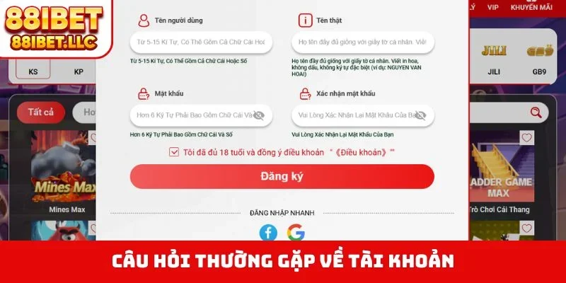 Câu hỏi thường gặp 2 Câu hỏi thường gặp về tài khoản